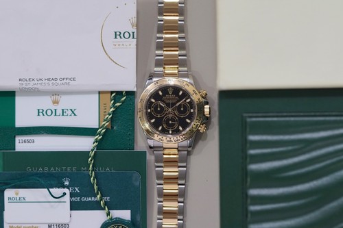 Rolex steel gold - black, dial